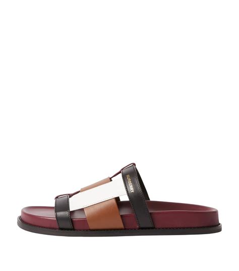 burberry colour-block leather slides